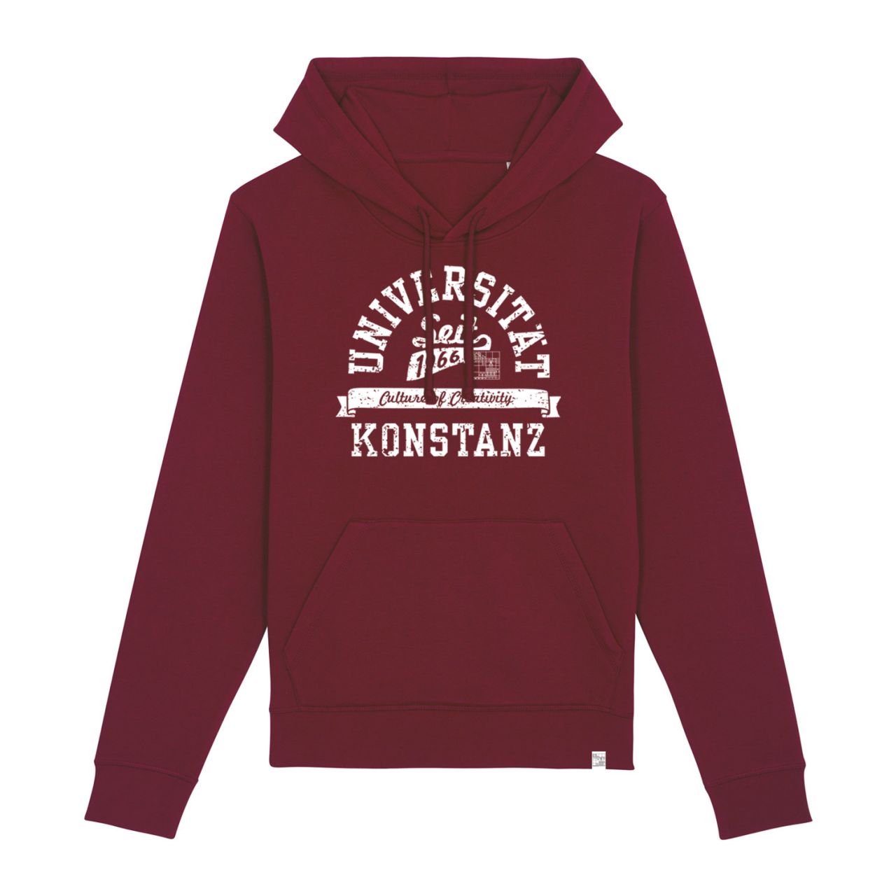 Unisex Organic Hooded Sweatshirt, burgundy, berkley