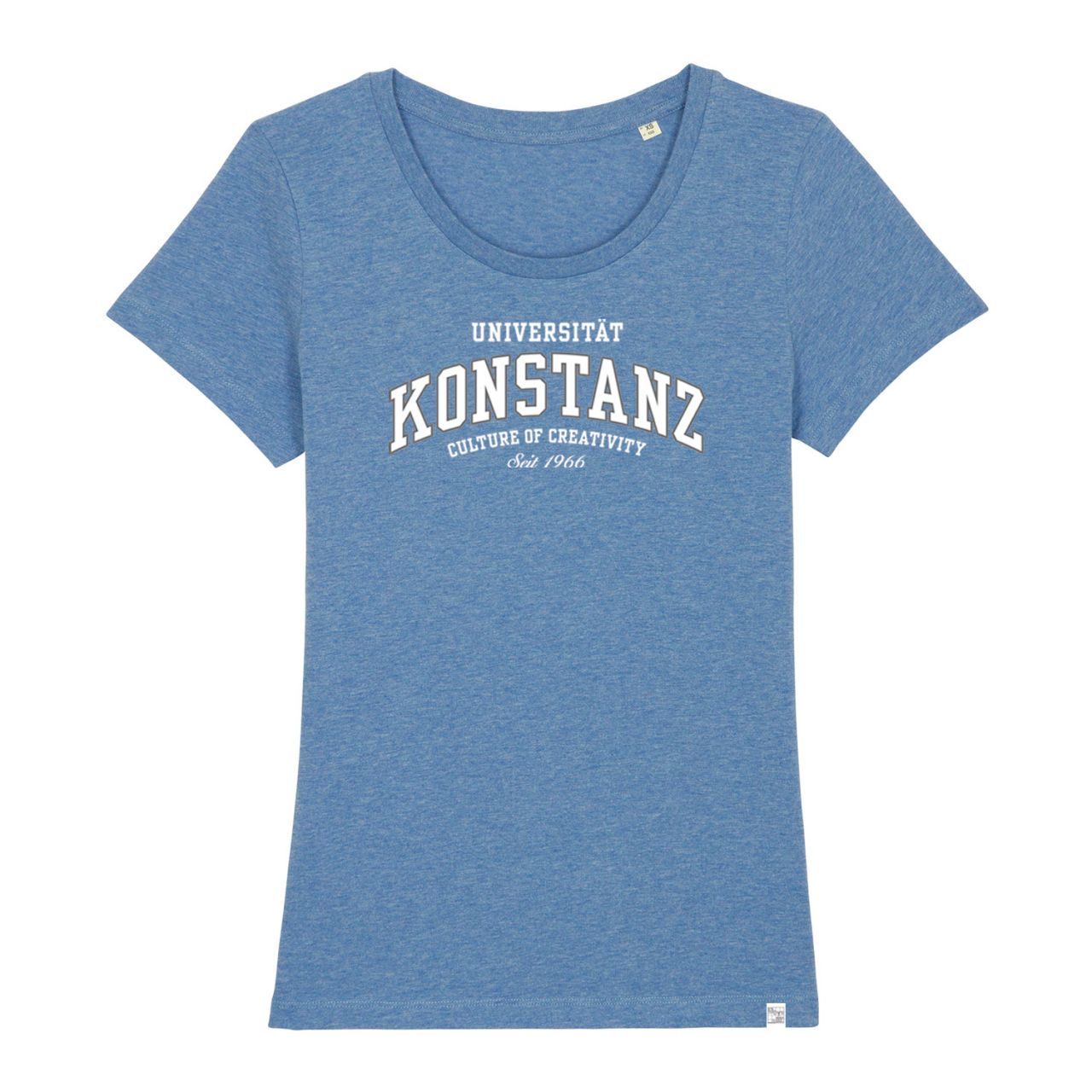 Damen Organic T-Shirt, mid heather blue, texas