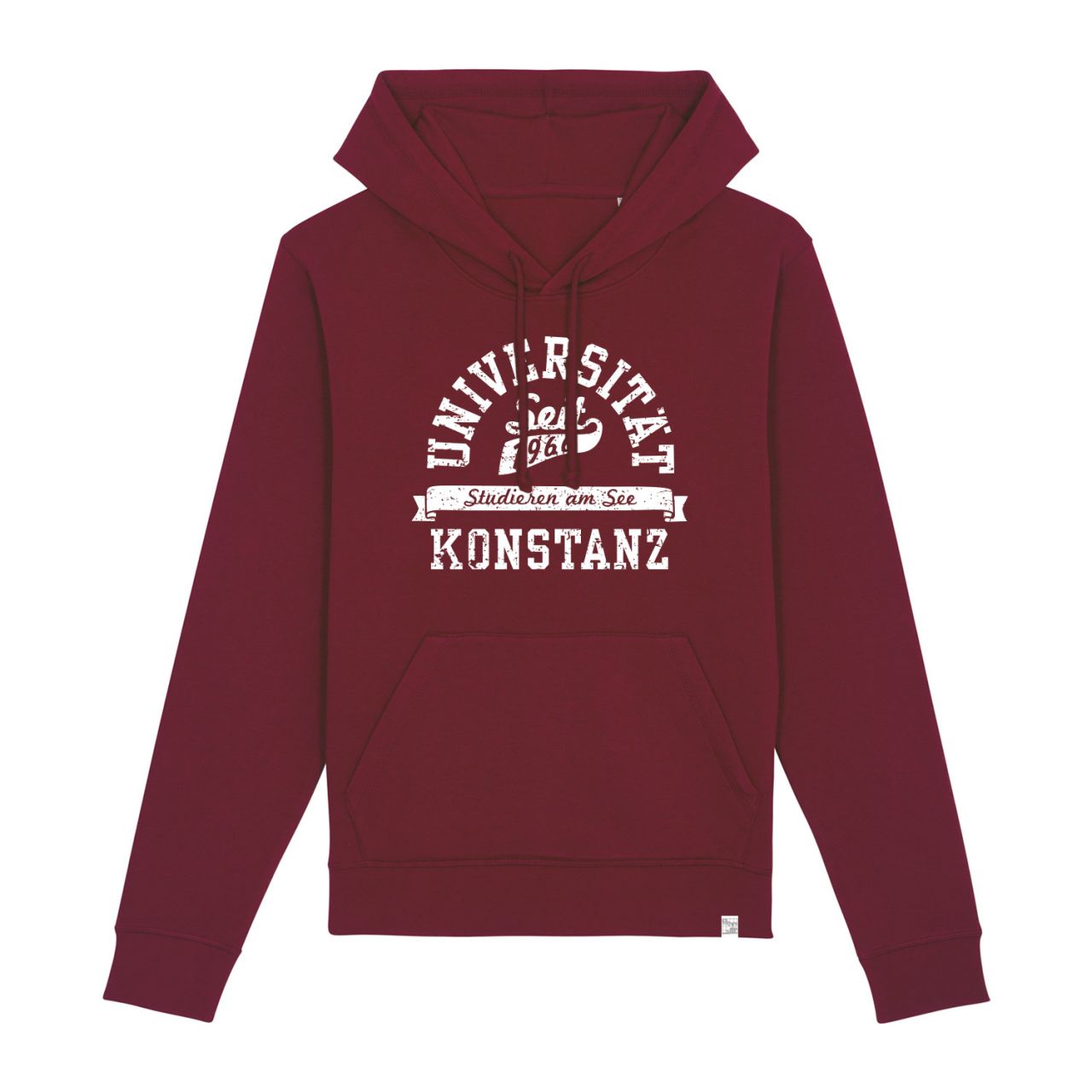 Unisex Organic Hooded Sweatshirt, burgundy, berkley